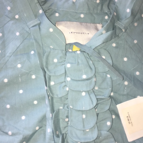 Anthropologie Tops - Leifsdottir anthropologie polka dot ruffle blouse